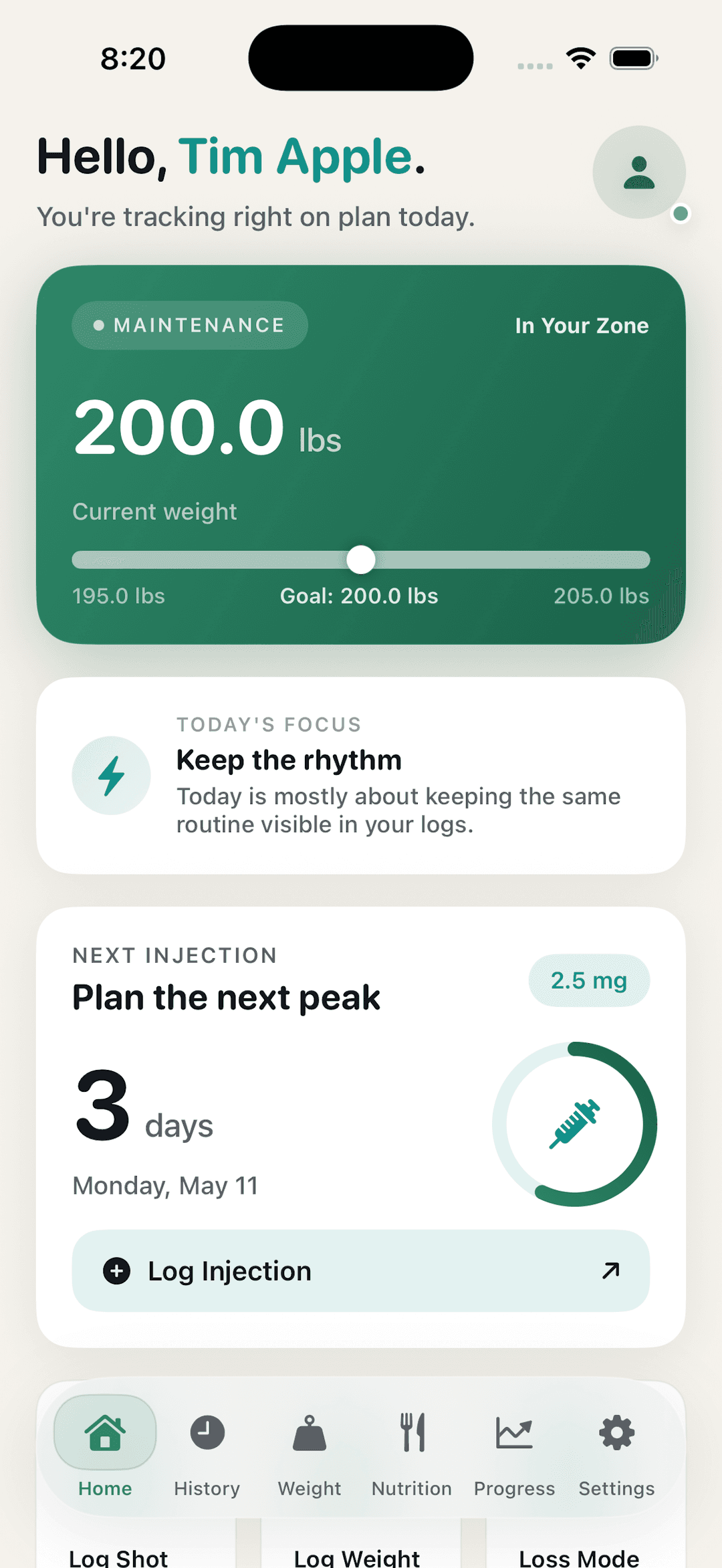 Steady medication dashboard